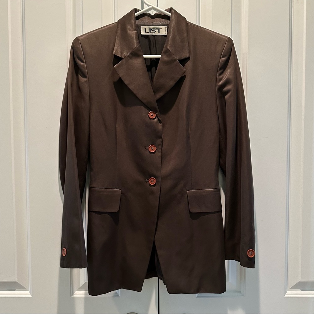 LIST Made In Italy 🇮🇹 Brown Blazer Jacket Size 42